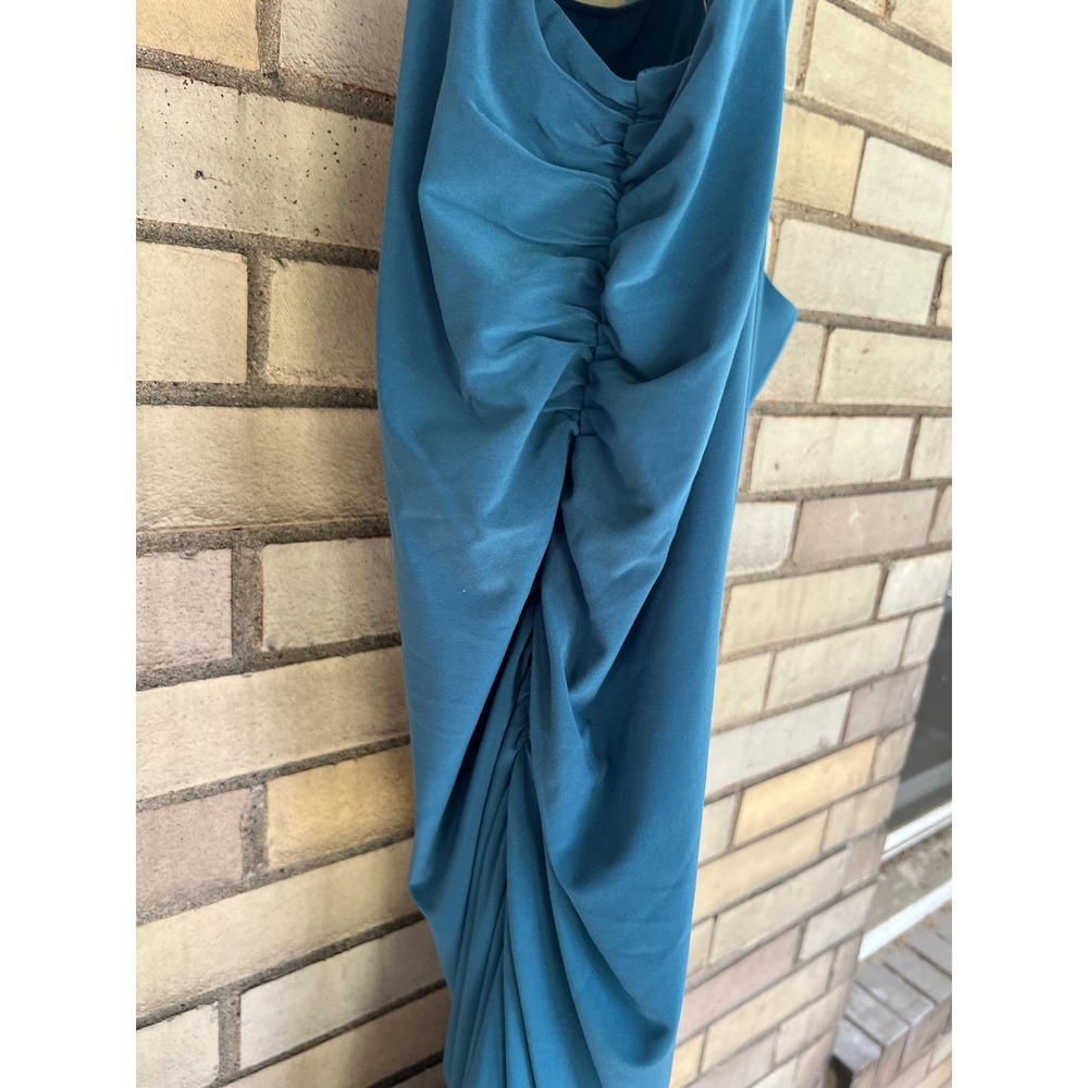The Drop Lupita Legion Blue One Shoulder Side Slit Maxi Dress XL NWT - Picture 7 of 7